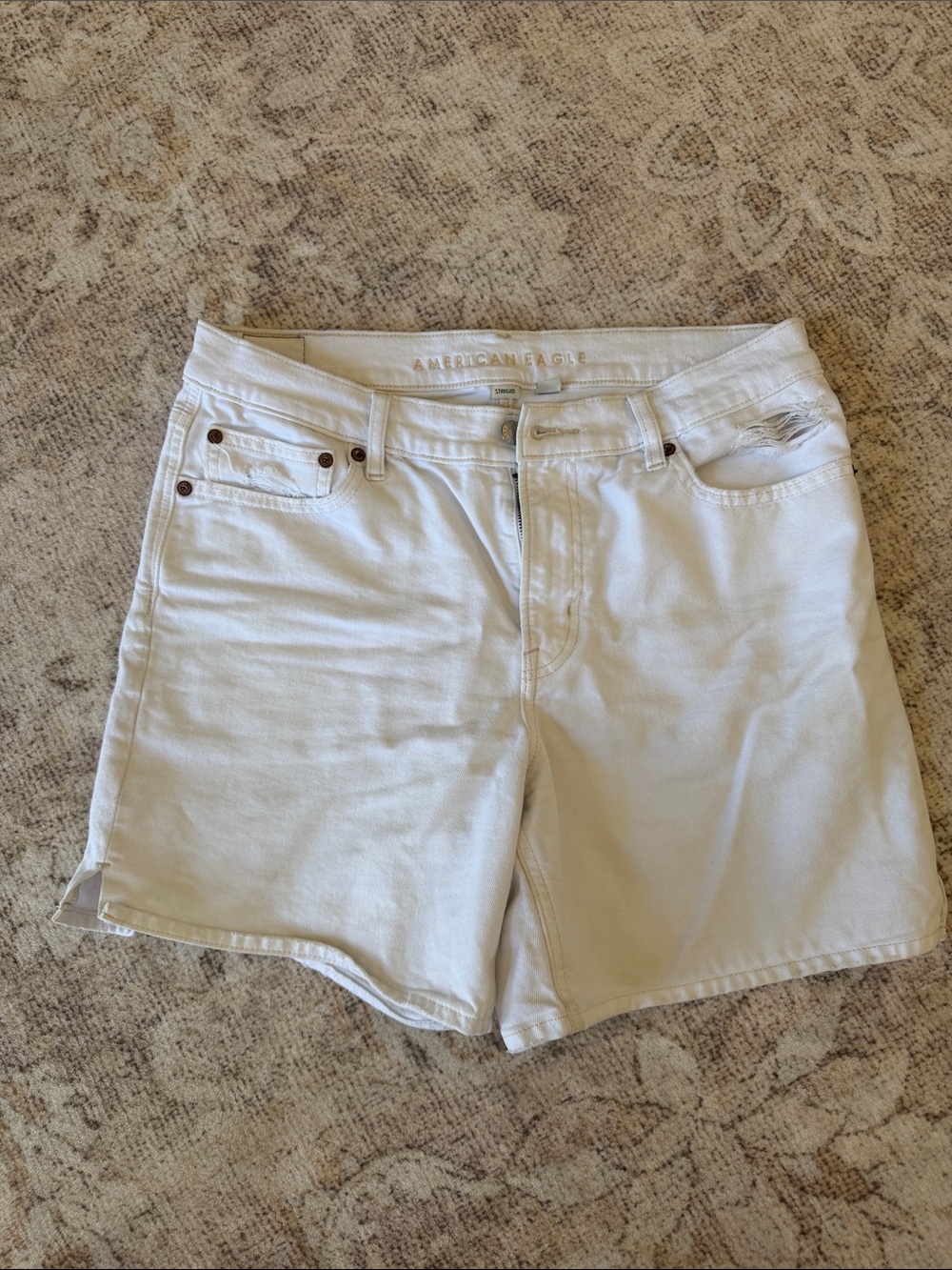 American Eagle Outfitters White Women's Denim Shorts, Size 8